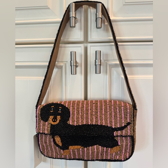 Anthropologie Fiona Dachshund Beaded Bag - Picture 1 of 6